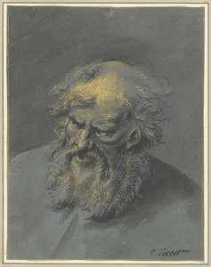 Egy idős szakállas férfi feje (egy apostol vagy filozófus) alkotó: Cornelis Troost