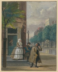 Jelenet egy vígjátékból (Lingelbach „A leleplezett képmutató erény” című műve) alkotó: Cornelis Troost