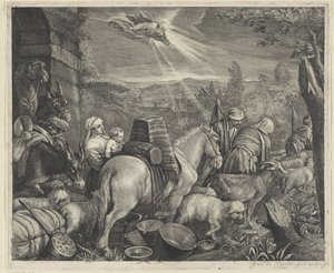 Ábrahám elhagyja Háránt alkotó: Cornelis Visscher (II)