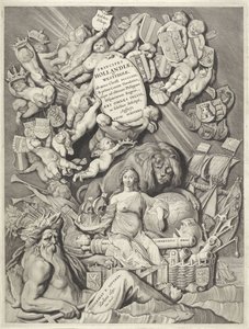 Címnyomat Holland, Zeeland és Nyugat-Frízföld grófjainak és grófnőinek sorozatához ALAPELVEK / HOLLANDIÆ, / ZELANDIÆ ET FRISIÆ, / (...) / PETRI SCRIVERII (cím a tárgyon) Holland, Zeeland és Nyugat-Frízföld grófjai és grófnői (sorozat címe) Herceg alkotó: Cornelis Visscher (II)
