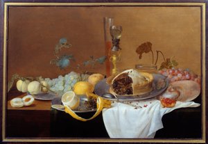 Cornelis de Heem (1631-1695) Csendélet pástétom festményével, 17. századi Nantes, Musee des Beaux Arts alkotó: Cornelis de Heem