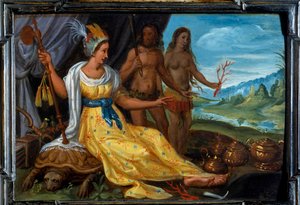 A világ négy része: Amerika. Cornelis De Baellieur (1607-1671) festménye, flamand iskola