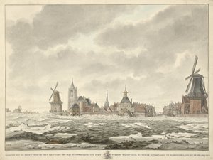 Kilátás a jég megszállásáról a gorinchemi Waterpoort mellett, 1799. február 20-án alkotó: Cornelis de Jonker