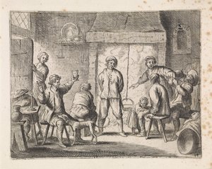 Gazdák egy fogadóban Műfaji jelenetek (sorozat címe) alkotó: Cornelis de Wael
