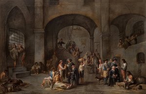 Látogatás a foglyokhoz (Az irgalmasság hét művével készült ciklusból). 1640 körül