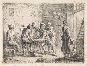 Nő elhagyja a fogadót alkotó: Cornelis de Wael