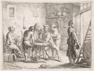 Nő elhagy egy fogadót alkotó: Cornelis de Wael