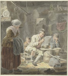 Az újságolvasó alkotó: Cornelis van Noorde