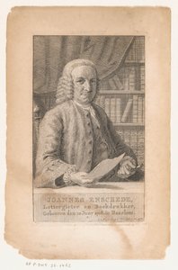 Johannes Enschedé portréja Joannes Enschede, típusalapító és könyvnyomtató (cím az objektumon) alkotó: Cornelis van Noorde