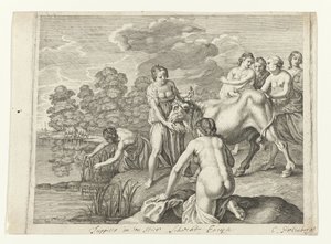 Jupiter sakkozik Európában Ovidius metamorfózisai (sorozat címe) alkotó: Cornelis van Poelenburch (possibly)