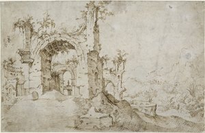 Táj romokkal alkotó: Cornelis van Poelenburch