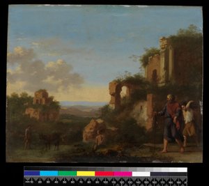 Táj, Ábrahámmal és Izsákkal, 1667 előtt (olaj, réz)