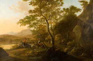 Táj figurákkal, 1655-1710 körül (olaj, vászon) alkotó: Cornelis van Swanenburgh