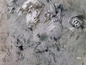 „Study with Heads with Expressions”, c1468-1533 alkotó: Cornelius Engebrechtsz