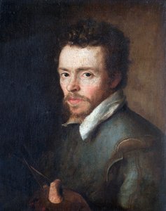 Egy ismeretlen festő önarcképe palettával és ecsettel, 1596 alkotó: Cornelius Ketel