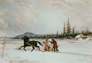 Lakói szánkózás, 1855 körül