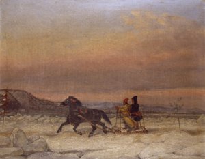 Szánkó a hóban alkotó: Cornelius Krieghoff