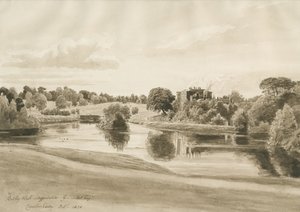 Betley Hall: szépia mosás rajza, 1820. okt