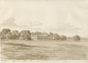 Chillington Hall: szépia rajz alkotó: Cornelius Varley
