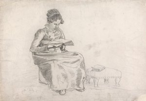 Lány egy könyvet olvas alkotó: Cornelius Varley
