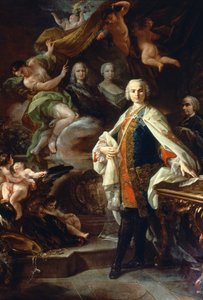 Carlo Farinelli olasz kasztrált (Carlo Broschi, 1705-1782), II. Fülöp spanyol udvarában, a Calatrava-rend fehér köpenyét viselve. Corrado Giaquinto (1703-1766) festménye, Polgári Bibliográfiai Zenei Múzeum, Bologna.