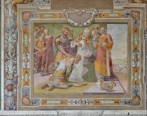 Bouilloni Godfrey cselekedeteinek ciklusa Jeruzsálem elfoglalásakor, 1589-94 körül (freskó)