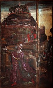 Szent György és a sárkány, a hercegnő részlete - olaj, panel