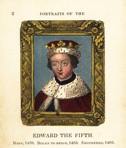 Ötödik Edward király portréja, V. Edward angol, 1470-ben született, 1483-ban uralkodott és 1483-ban elfojtotta. alkotó: Cosmo Armstrong