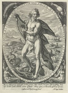 Arion: a víz eleme A négy elem (sorozat címe) 4. Principles of Musicæ (sorozat címe) alkotó: Crispijn van de Passe (I)