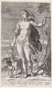 Este Vesper Dianæ (cím a tárgyon) The Four Times of the Day (sorozat címe) alkotó: Crispijn van de Passe (I)