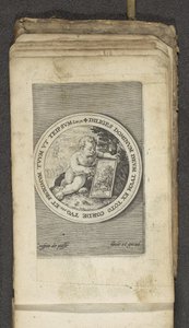 Putto tablettával Putti Isten szavát ábrázolva (sorozat címe) Verbum Dei (sorozat címe) alkotó: Crispijn van de Passe (I)
