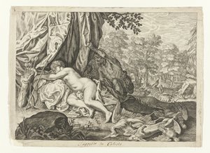 Jupiter és Callisto Metamorfosen van Ovidius (sorozat címe) alkotó: Crispijn van de Passe (II) (attributed to)