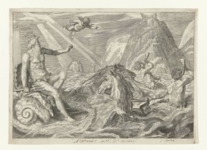 A Neptunust tritonok találták szembe Metamorfosen van Ovidius (sorozat címe) alkotó: Crispijn van de Passe (II) (attributed to)