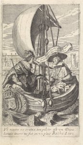 XIII. Lajos király és Richelieu bíboros egy bárkán