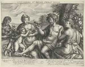 Bacchus, Vénusz és Ceres egy tájban A Vénusz megfagy Ceres és Bacchus nélkül (cím a tárgyon)