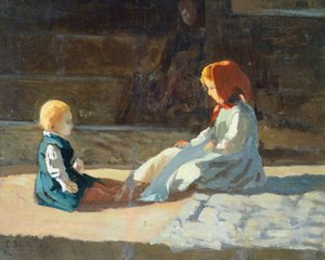 Gyermekek a napon, 1860 körül, Cristiano Banti (1824-1904)