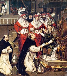 III. Honorius (Cencio Savelli, pápa 1216-tól 1227-ig) megerősítette a Szent Domonkos rendet. Cristobal Llorens festménye (1550-1616 körül) alkotó: Cristobal Llorens