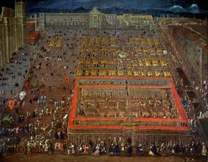 Mexikóváros központi tere, 1695 alkotó: Cristobal de Villalpando