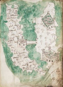 Euboea és Athén, 1420 körül (Vellum)