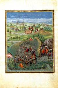 A március bolygó hatása: háborús jelenet (miniatűr, 1470 körül)