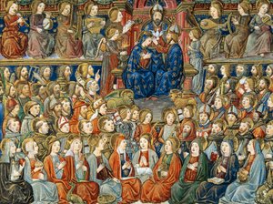 „Az utolsó ítélet napja” Középen a Szűzanya koronázása a Szentháromsággal alkotó: Cristoforo De Predis