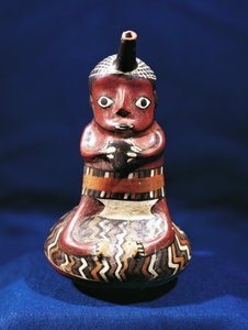 Zenei alany antropomorf edénye, Peru (polikróm terrakotta)