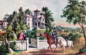 Amerikai vidéki élet, május reggel, 1855. alkotó: Currier and Ives