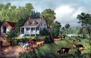 Amerikai tanya nyáron, 1868 alkotó: Currier and Ives