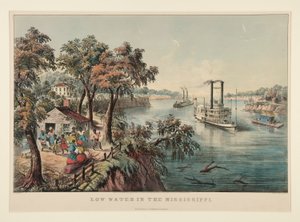 Alacsony vízszint a Mississippiben alkotó: Currier and Ives
