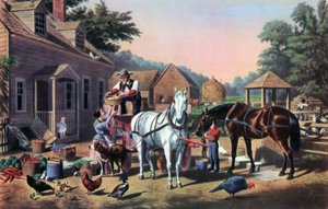 Piacra készülődés, 1856. alkotó: Currier and Ives