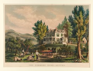 A gazdák otthona – ősz alkotó: Currier and Ives