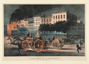 Egy tűzoltó élete / The Metropolitan System. alkotó: Currier and Ives