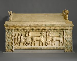 Mészkő szarkofág: az Amathus szarkofág, ie 460 körül (kemény mészkő) alkotó: Cypriot