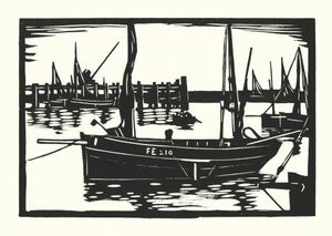 Halászhajók és uszályok: Folkestone Beam-Trawler (fametszet)